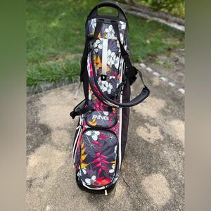 PING HOOFER Lite Black Floral Tropic Hawaii Multi Color Stand Golf Bag Divider